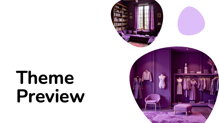 Purple circular photography with organic bubble shapes and lifestyle imagery